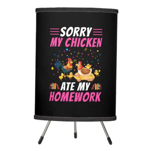 Chicken Lover  My Chicken Ate My Homework Tripod Lamp