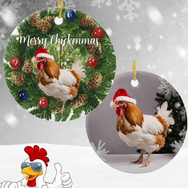Chicken lovers Christmas Hen owner poultry keeper Ceramic Ornament (Creator Uploaded)