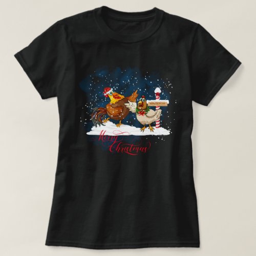 Chicken Lovers Christmas North Pole T_Shirt