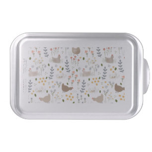 Chicken Lovers Farmyard Animal Pretty Floral Cake Pan