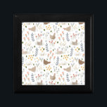 Chicken Lovers Farmyard Animal Pretty Floral Gift Box<br><div class="desc">Chicken Lovers Farmyard Animal Pretty Floral Napkins illustrated by international designer,  Kathrin Legg</div>