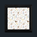 Chicken Lovers Farmyard Animal Pretty Floral Gift Box<br><div class="desc">Chicken Lovers Farmyard Animal Pretty Floral Napkins illustrated by international designer,  Kathrin Legg</div>