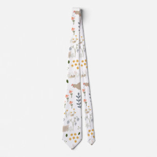 Chicken Lovers Farmyard Animal Pretty Floral Neck Tie