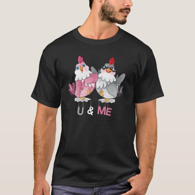 Chicken lovers Love Valentine's Day Chicken Funny T-Shirt (Front)