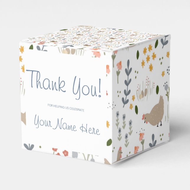 Chicken Lovers Personalized Party Favor Boxes (Front Side)