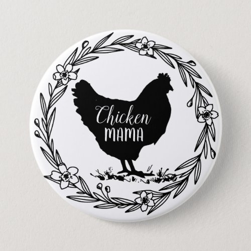 Chicken mama decorative wreath button