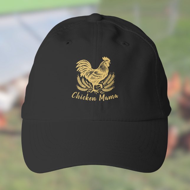 Chicken Mama Poultry Egg Farmer Black Gold Performance Cap (Creator Uploaded)