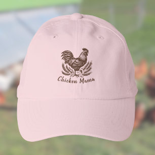 Chicken Mama Poultry Egg Farmer Pink Brown Performance Cap