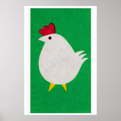 Chicken Matchbox Art Print, Czechoslovakian Poster