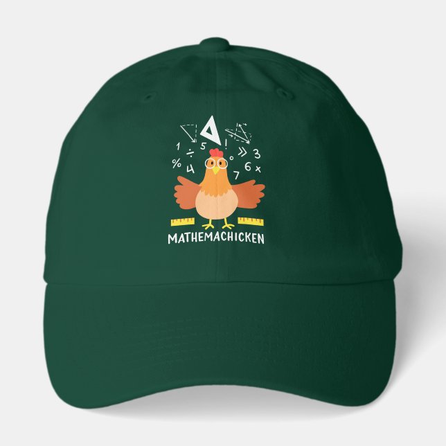 Chicken Math Gag Funny Mathemachicken Hat (Front)