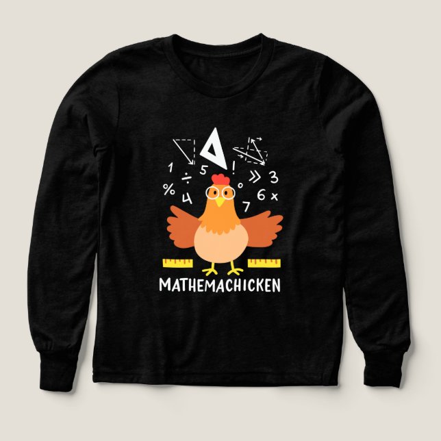 Chicken Math Gag Funny Mathemachicken Swag Tri-Blend Shirts (Design Front)