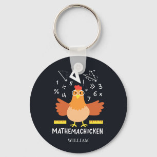 Chicken Math Gag Funny Mathemachicken Teacher Keychain