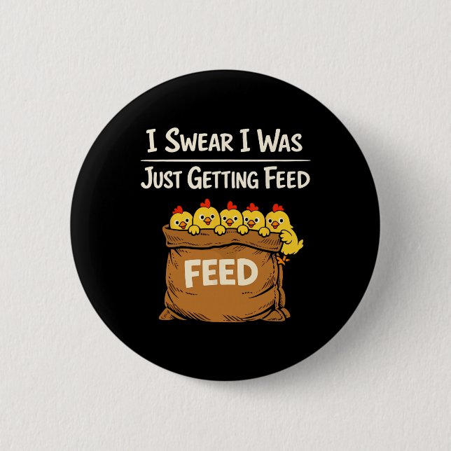 Chicken Math Too Many Chickens Ckyard Poultry Humo Button (Front)