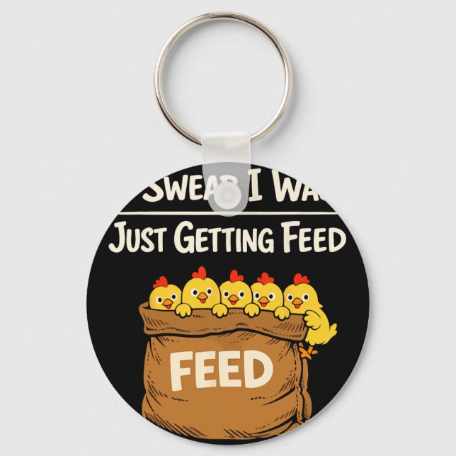 Chicken Math Too Many Chickens Ckyard Poultry Humo Keychain (Front)
