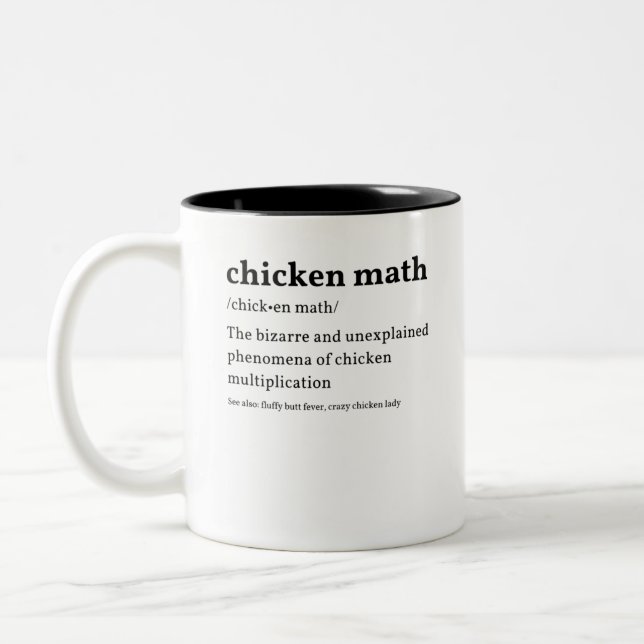 chicken math Two-Tone coffee mug (Left)
