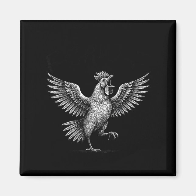 Chicken Meme Caw Funny Sayings Rooster Humor Quote Magnet (Front)