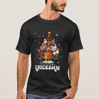 Chicken Merry Chickmas Santa Claus T-Shirt