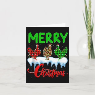 Chicken Merry Christmas Pajamas Leopard Buffalo Pl Card