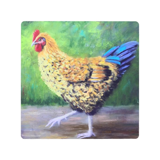 Chicken Metal Wall Art (Front)