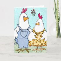 Chicken Mistletoe Holiday Card