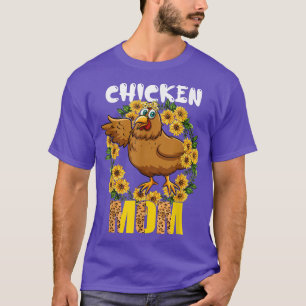 Chicken Mom Cute Sunflowers Chicken Bow Tie Mother T-Shirt