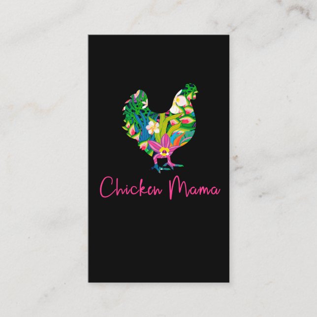 Chicken mom hen peasants farmer woman cute chicken business card (Front)