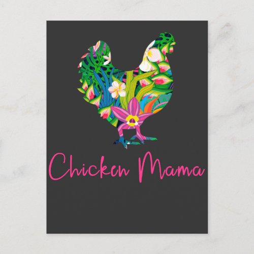 Chicken mom hen peasants farmer woman cute chicken postcard