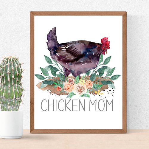 Chicken Mom Organic Farming Gardening Permaculture Poster