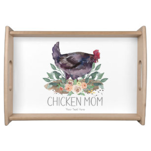 Chicken Mom Organic Farming Gardening Permaculture Serving Tray