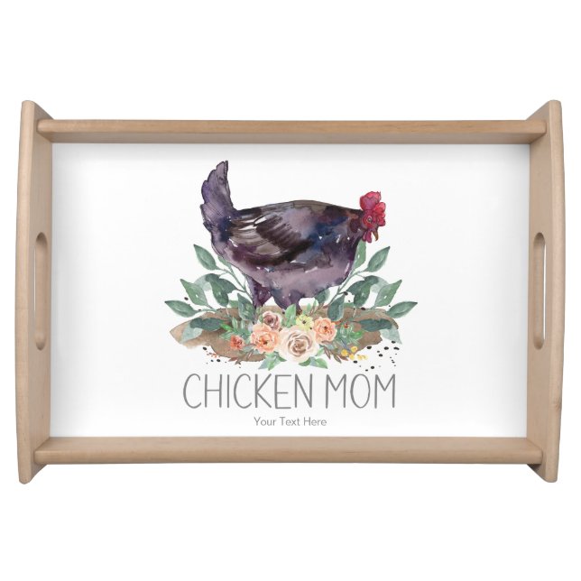 Chicken Mom Organic Farming Gardening Permaculture Serving Tray (Front)