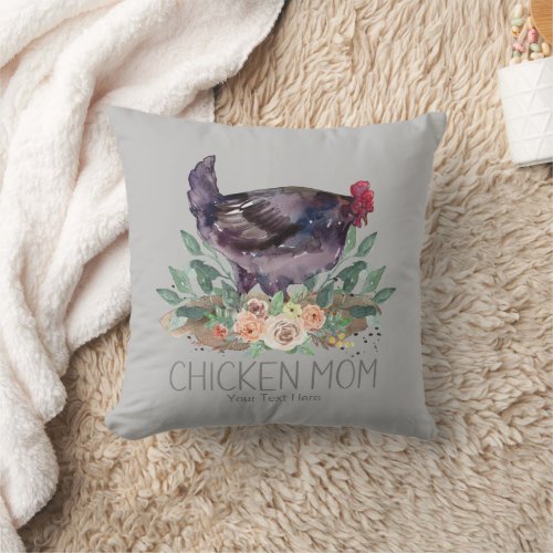 Chicken Mom Organic Farming Gardening Permaculture Throw Pillow