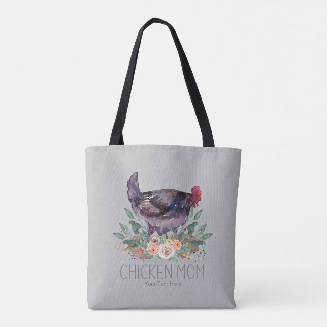 Chicken Mom Organic Farming Gardening Permaculture Tote Bag (Back)