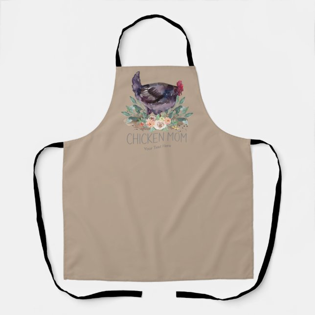 Chicken Mom Organic Farming Permaculture Gardening Apron (Front)