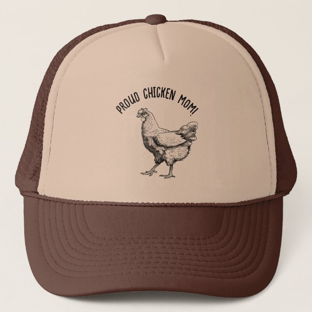 Chicken mom! trucker hat (Front)