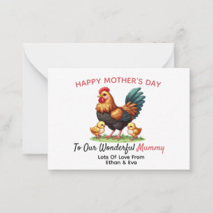 Chicken Mother's Day Card, For a special Mum Note Card