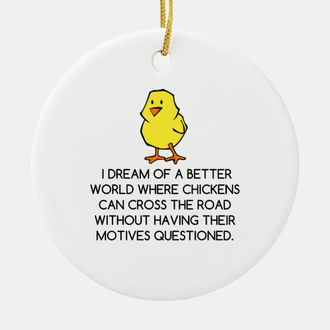 CHICKEN MOTIVES CERAMIC ORNAMENT (Front)