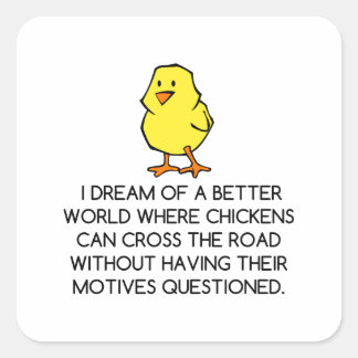 CHICKEN MOTIVES SQUARE STICKER