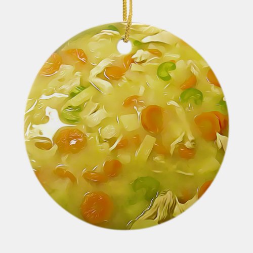 Chicken Noodle Soup Gag Gift Food Christmas Ceramic Ornament