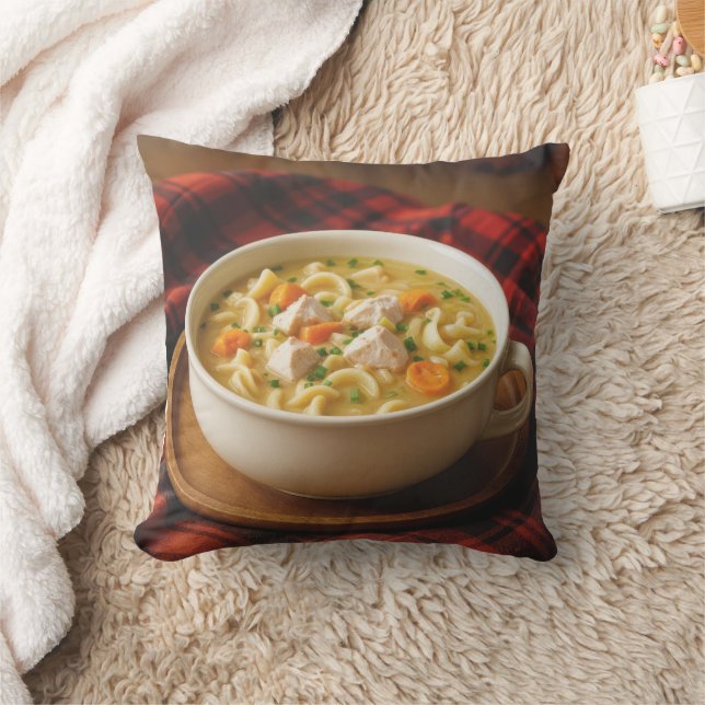 Chicken Noodle Soup  Throw Pillow (Blanket)