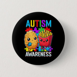 Chicken Nugget And French Fries Autism Awareness F Button