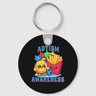 Chicken Nugget And French Fries Autism Awareness Keychain