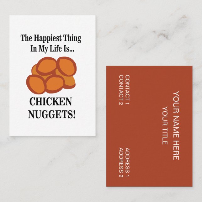 Chicken Nugget Fast Food Chicken Nugget Business Card (Front/Back)