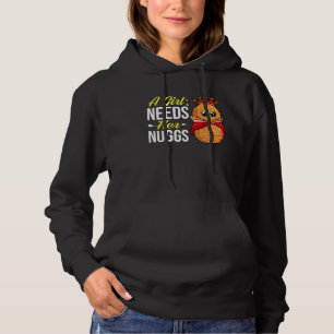 Chicken Nugget Girl Queen Vegan Nuggs Fries Hoodie