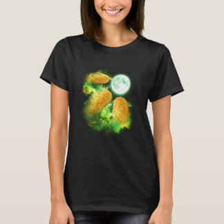 Chicken Nugget Howling at The Moon Green tie dye 3 T-Shirt