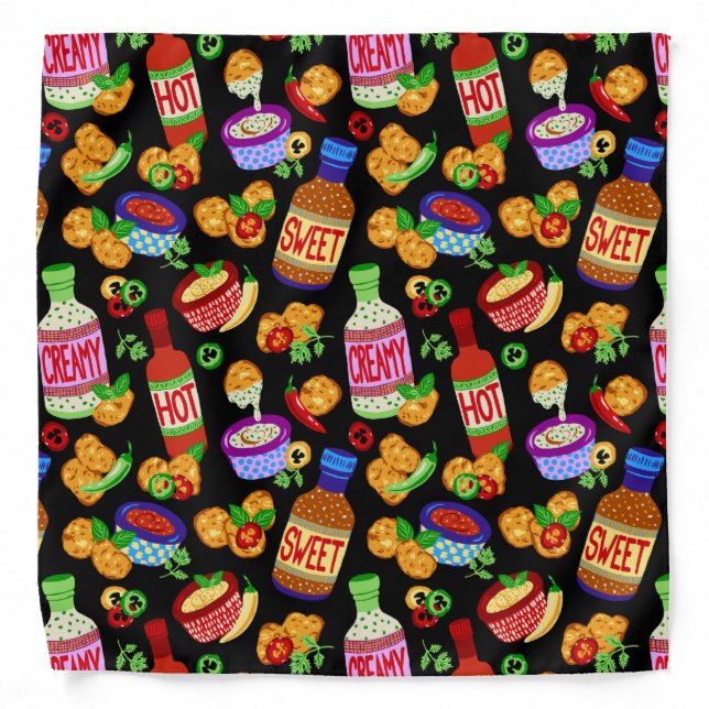 Chicken nuggets & dipping sauce bandana (Front)