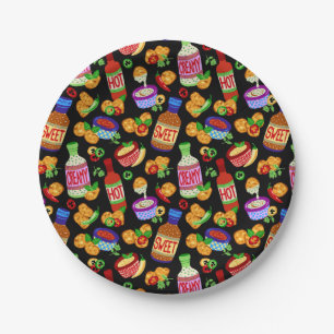 Chicken nuggets & dipping sauce paper plates
