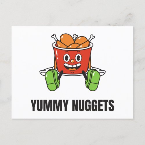 Chicken Nuggets Food Kawaii Face Invitation Postcard