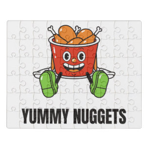 Chicken Nuggets Food Kawaii Face Jigsaw Puzzle