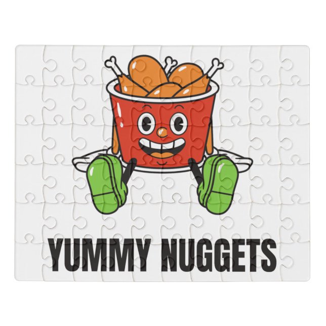 Chicken Nuggets Food Kawaii Face Jigsaw Puzzle (Puzzle Horizontal)