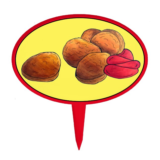 Chicken Nuggets Ketchup Junk Fast Food Foodie Cake Topper (Front)
